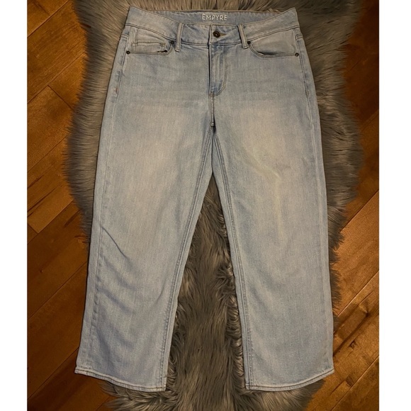 💥SALE💥ZUMIEZ EMPYRE CASSIA LIGHT BLUE CROP STRAIGHT JEANS Size 5 - Picture 2 of 6